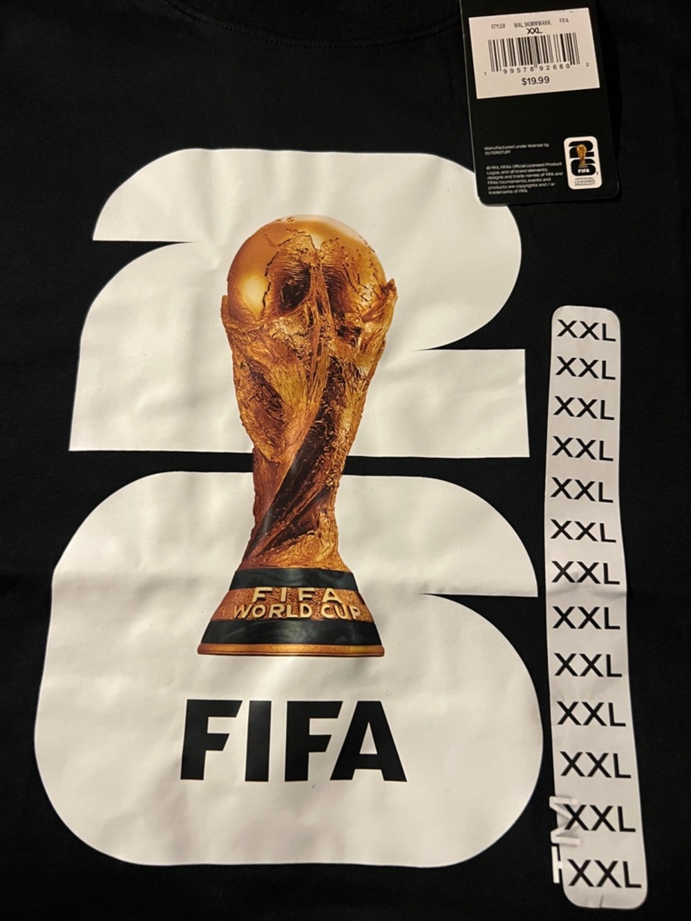 FIFA Black Short Sleeve Graphic Tee with Trophy Print - Picture 3 of 3